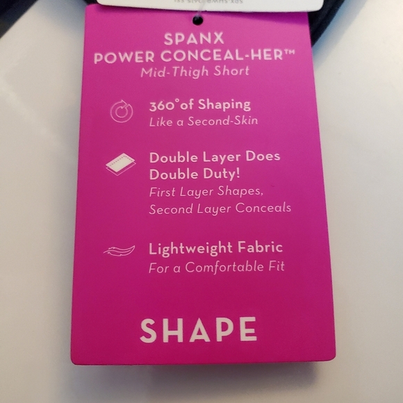 Spanx Power Conceal Her Mid-Thigh Short Size 2X Black Lightweight Hi-Rise NEW - Picture 10 of 14
